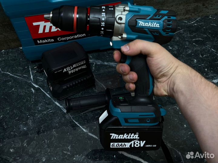 Аккумуляторная дрель шуруповерт makita 13мм