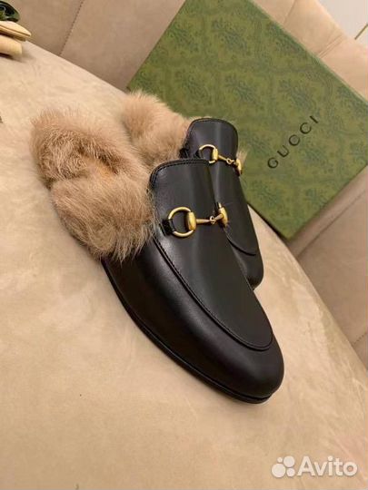 Мюли с мехом gucci