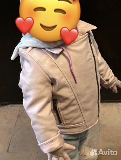 Кожаная куртка для девочки 92