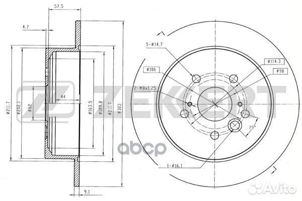 Диск торм зад Toyota RAV4 II 00, Chery Tiggo