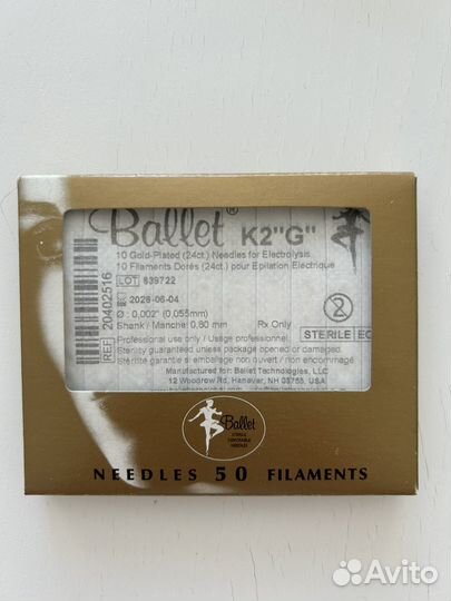 Ballet K2 позолоченные иглы для электроэпиляции