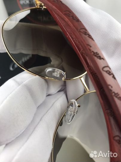 Очки Cartier с деревянной душкой