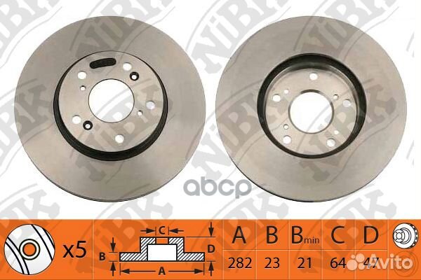 Диск тормозной honda civic 06/FR-V 05/stream 02