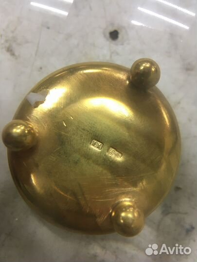 Солонка серебро с позолотой 84