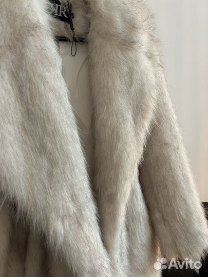 Шуба песец эко-мех новая удлиненная
