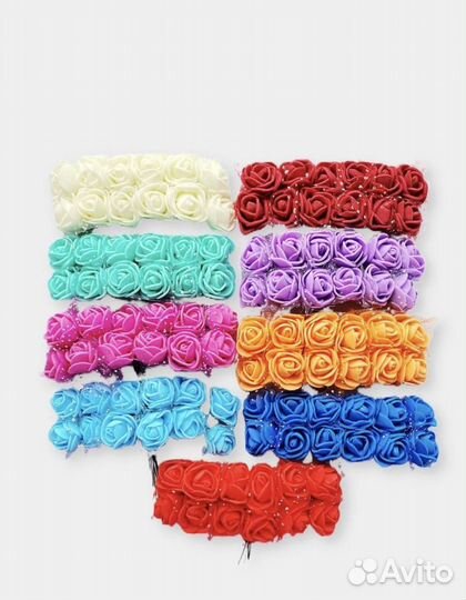 Розы из фоамирана с органзой