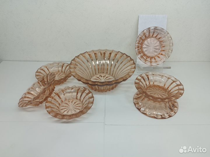 Розетки для варенья розалиновое стекло