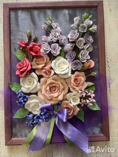 3 Д панно из холодного фарфора, подарок