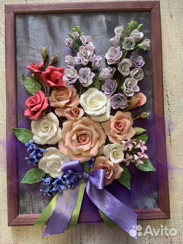 3 Д панно из холодного фарфора, подарок