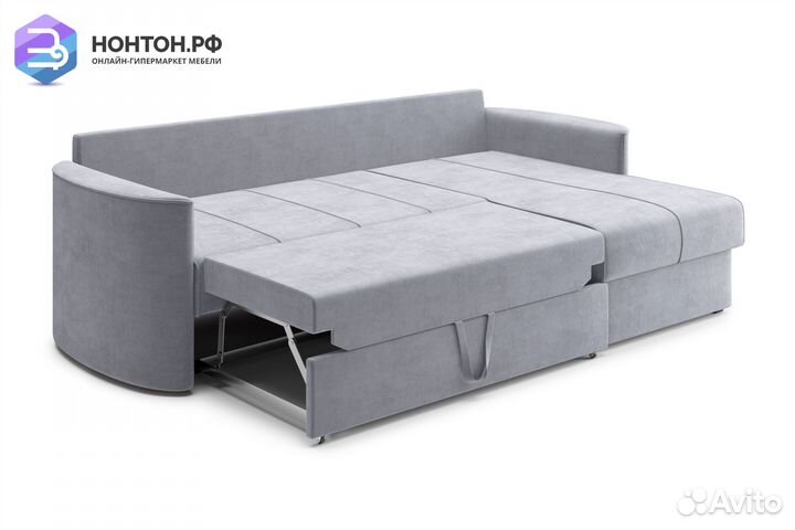 Диван угловой дельфин Колибри серый