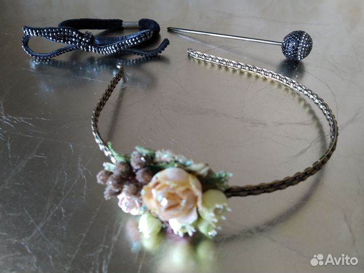 Аксессуары д/волос.ободок.шпилька.резинка.Франция