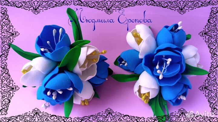 Резинки с цветами для девочек