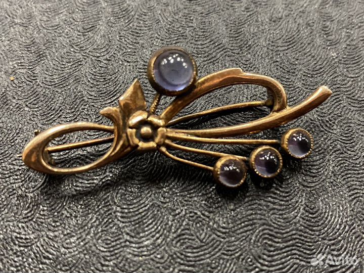 Брошь кольцо янтарь серебро винтаж СССР