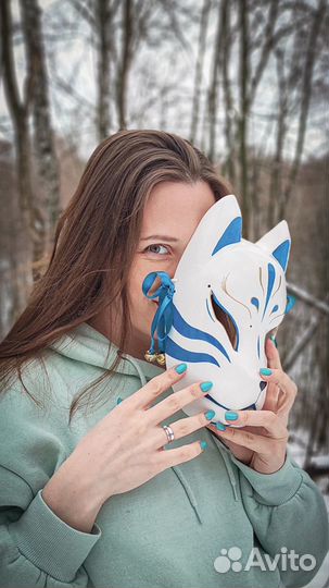 Японская интерьерная маска Кицунэ