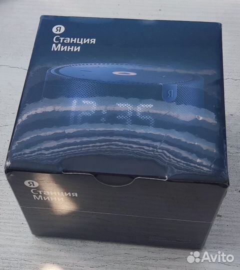Умная колонка Яндекс Станция Мини с часами синий