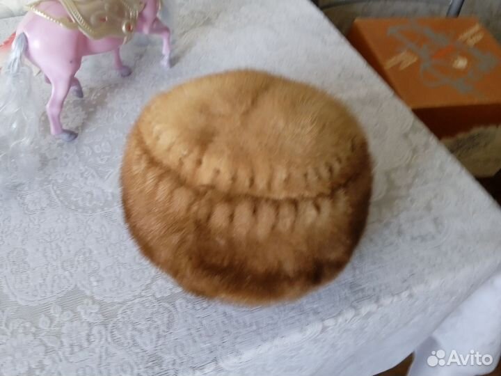 Шапка - берет женская, норковая