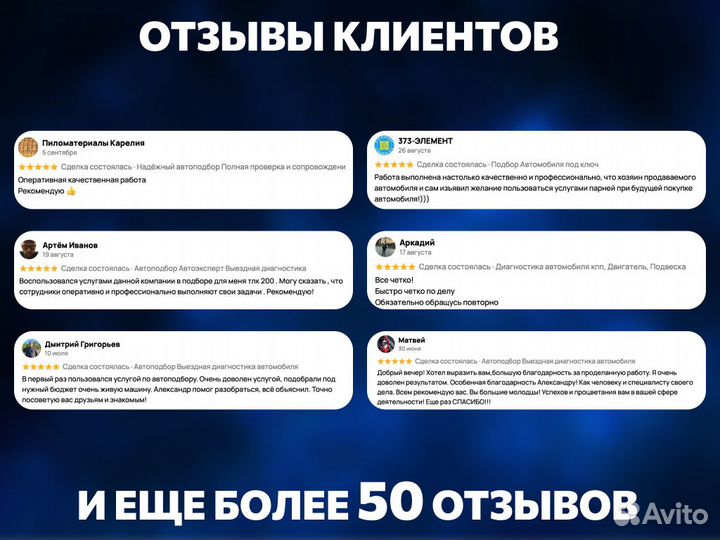 Автоподбор Комплексная проверка авто перед покупко