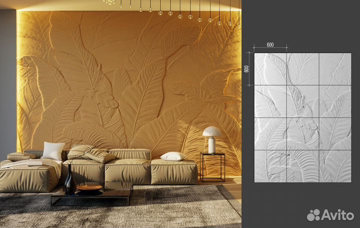 Гипсовый барельеф панно