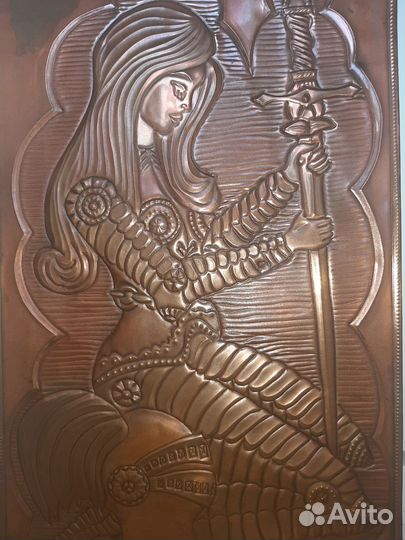 Картина медная чеканка, панно СССР