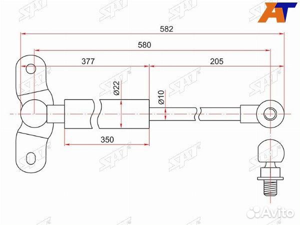 Амортизатор крышки багажника honda odyssey, honda