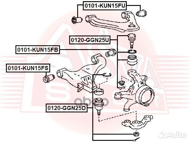 Шаровая опора 0120GGN25U asva