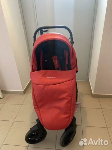 Коляска Mr Sandman Vortex кожаная красная