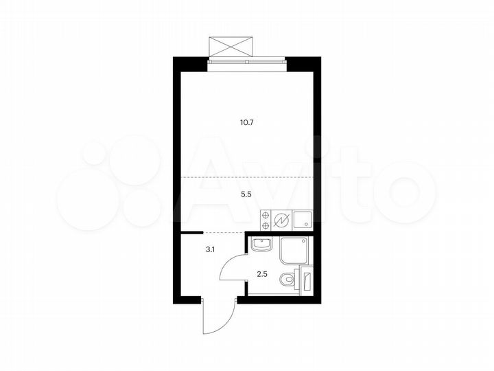 Квартира-студия, 21,8 м², 13/33 эт.