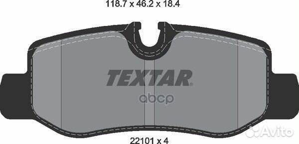 Колодки тормозные дисковые зад 2210101 Textar