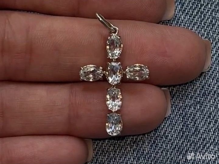 Золотой кулон подвеска крест