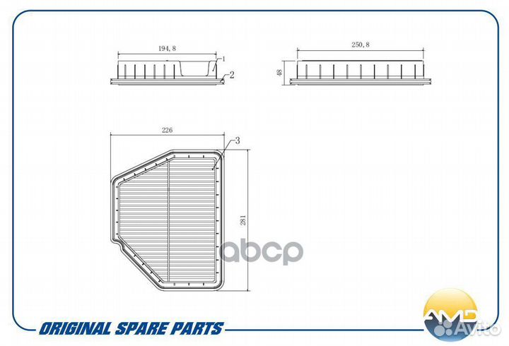 Фильтр воздушный chevrolet Captiva C100,C140 2