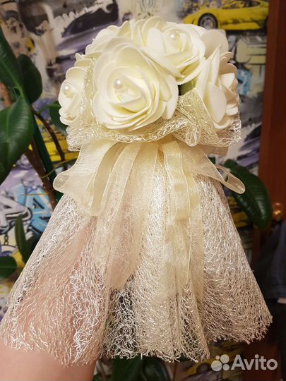 Цветы искусственные, цвет шампань