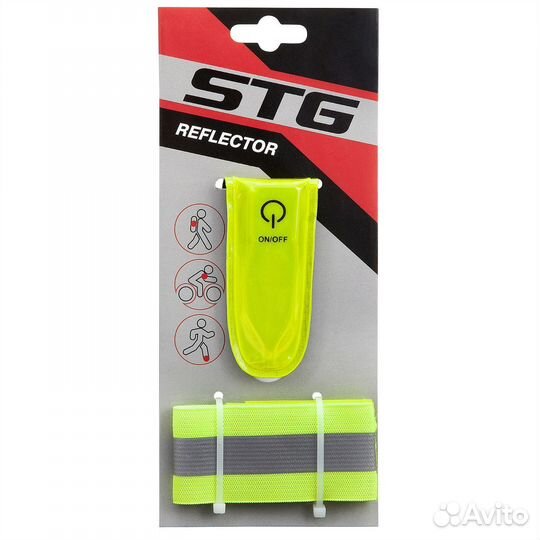 Светоотражатель STG 49011 Клипса на липучке, с 3-м