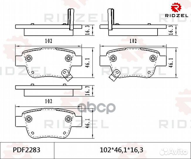 Колодки тормозные дисковые зад. PDF2283 ridzel