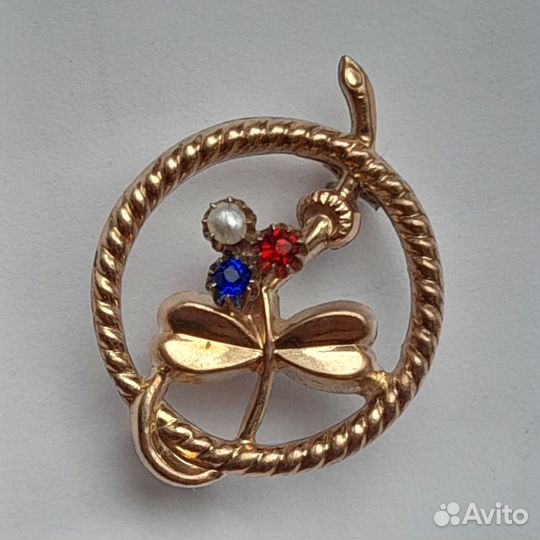 Антикварная брошка шаум гольд шикарная