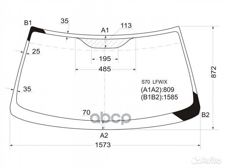 Стекло лобовое volvo S70/V70 97-00 S70 LFW/X XYG