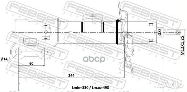 Амортизатор передний правый GAS.twin tube 22110