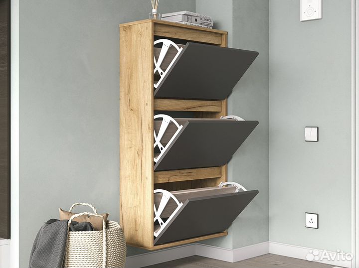 Навесная Обувница в прихожую Полка для обуви Лофт