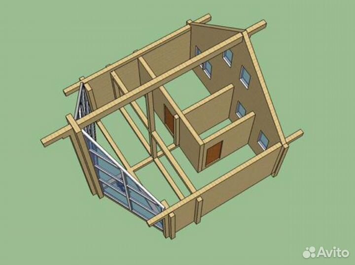 Готовый сруб дома 70м2 из клееного бруса