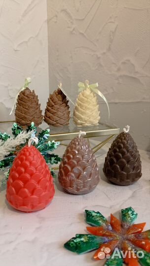 Новогодние свечи ручной работы