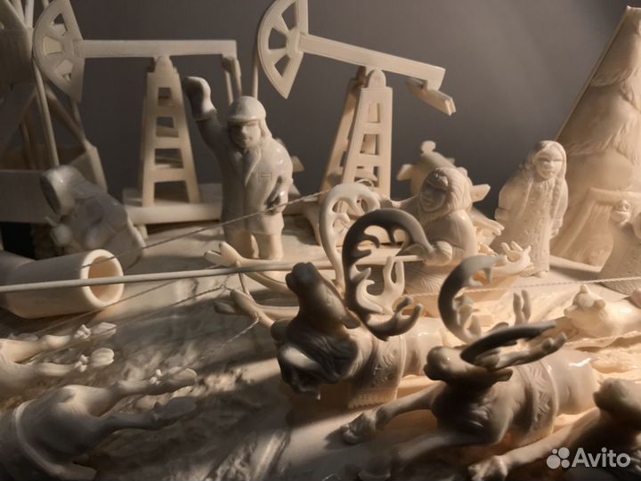 Сувенир Буровая. Кость. Рог лося