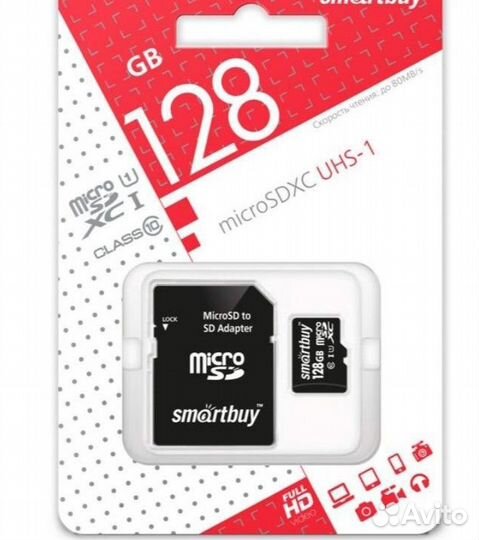 Smartbuy-microsdxc 128GB Class10 + адаптер