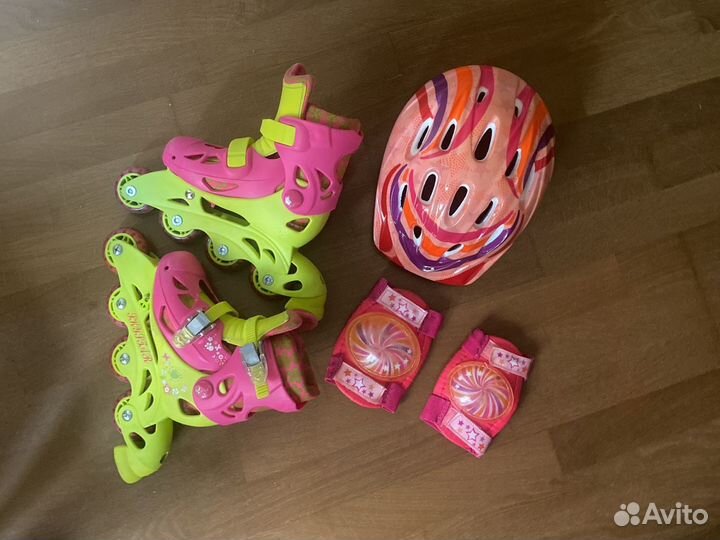 Ролики детские 29-32 размер, шлем, защита