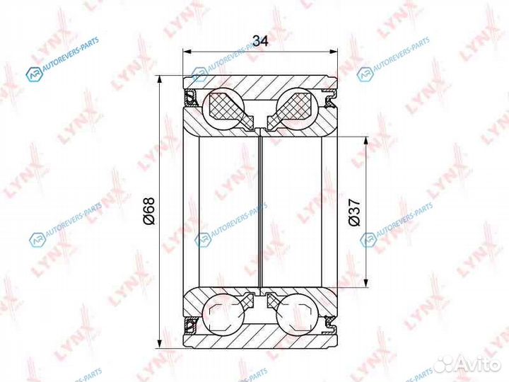 WB-1519 Комплект подшипника ступицы колеса зад