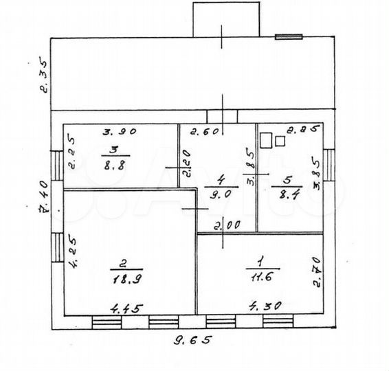 Дом 56,7 м² на участке 32 сот.