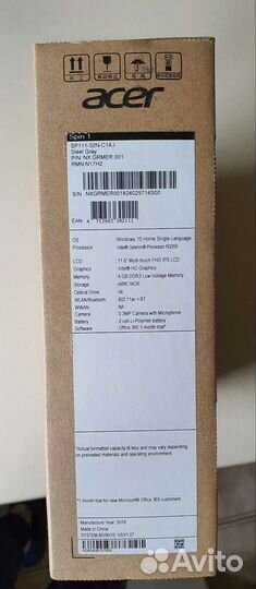 Ноутбук Acer Spin SP111-32N-C1AJ