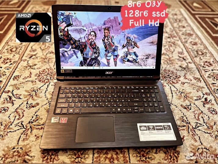 Игровой Ноутбук Acer Ryzen 5-3500u/8гб/Vega 8 2гб