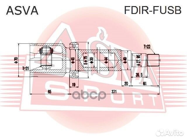 ШРУС внутренний правый 21X40X23 fdirfusb asva