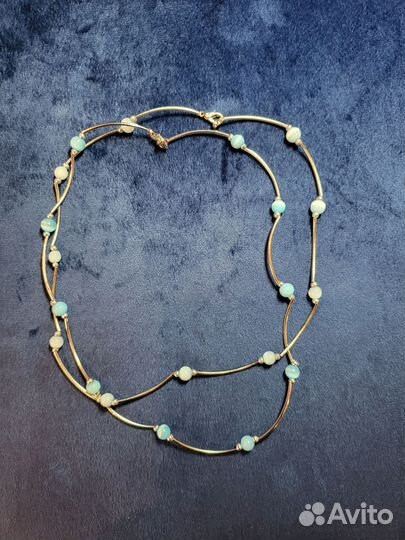 Чокер серебро, лунный камень