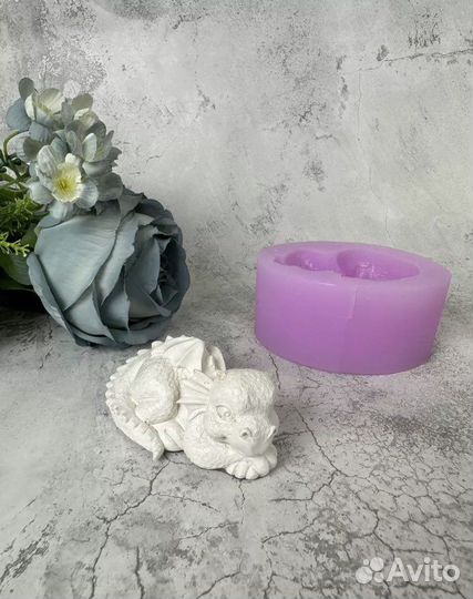 Силиконовый молд дракон