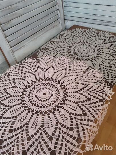 Салфетка интерьерная кружево вязаная хлопок